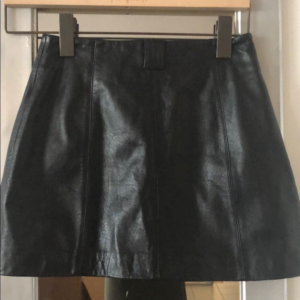 Leather mini skirt